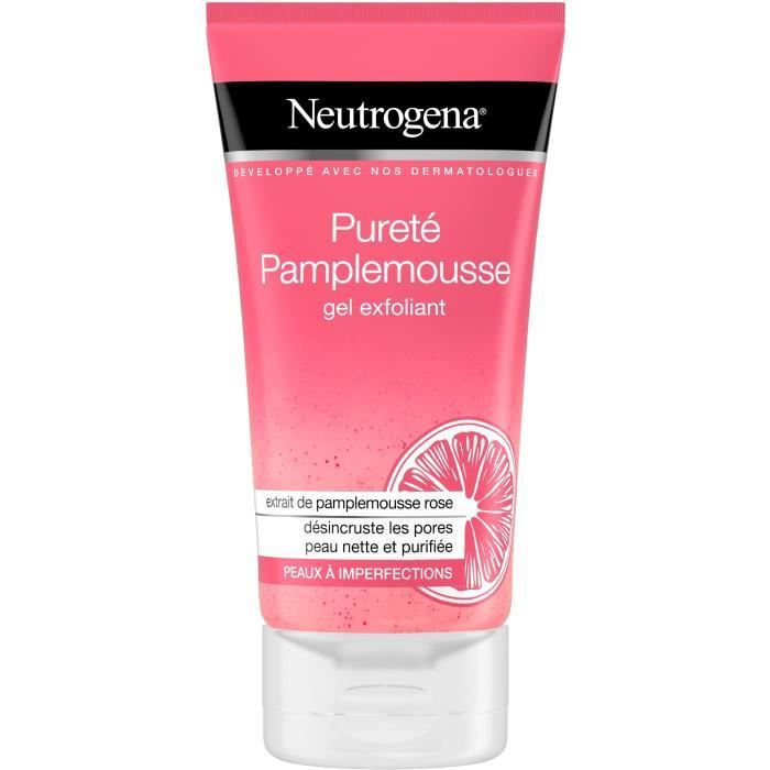 Neutrogena Visibly Clear Gel Nettoyant Exfoliant Pamplemousse Rose 200ml
