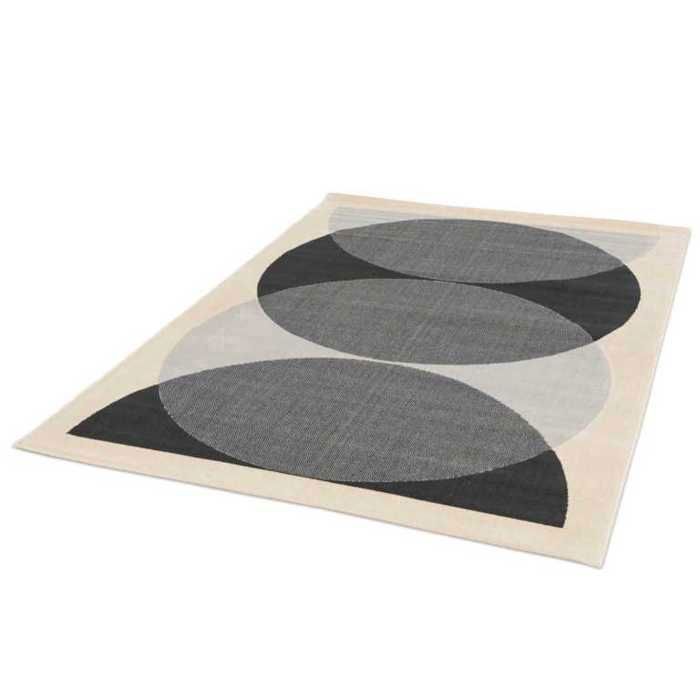 Tapis - CANVAS - n°4 - 160x230 cm - Moderne - Synthétique - Beige/Noir