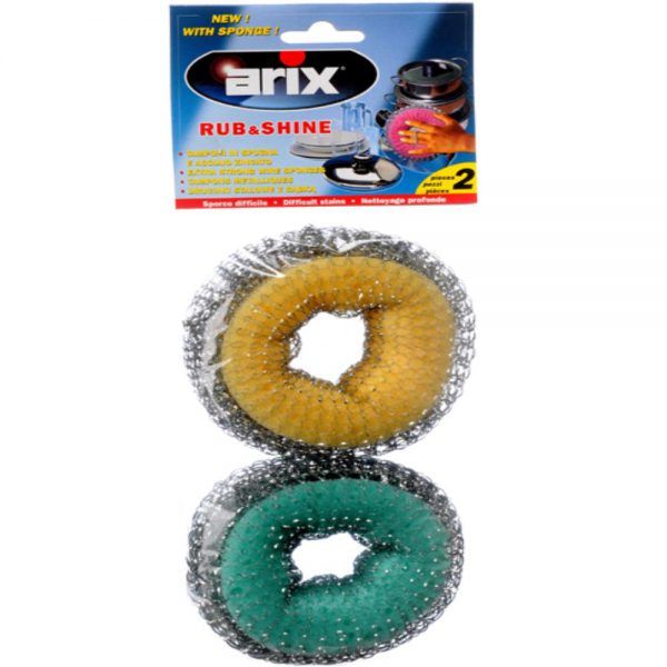 Arix Rub&Shine Éponge Métal & Synthétique 2 pièces