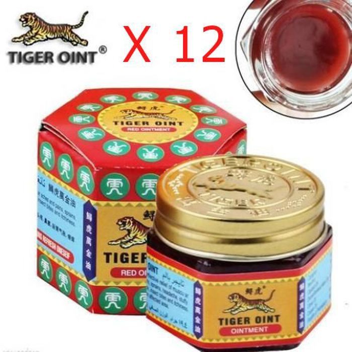 Tiger OINT - Baume du Tigre Rouge authentique boite de 12 pots - mal de dos