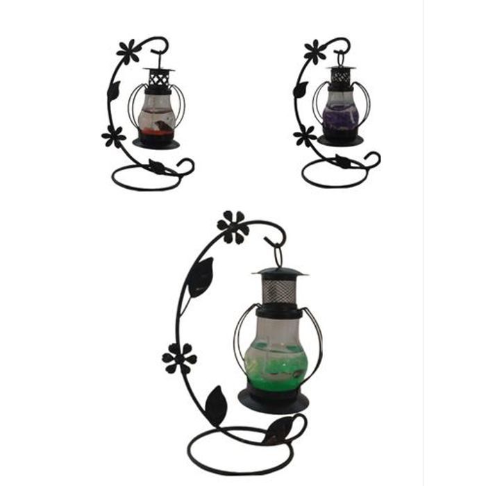 Chandelier - Lanterne en fer forgé - Multicolore - Vintage - 22 cm x 10 cm