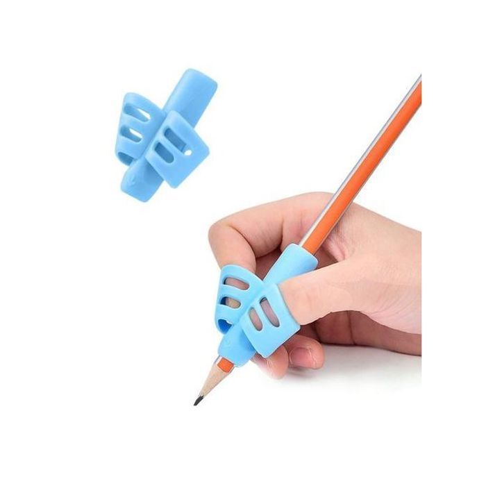 Porte-stylo et crayon pour enfant à deux doigts (bleu/rose)