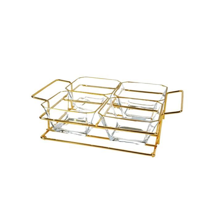 AMUSE GIRL 4 BOLS EN VERRE+ SUPPORT METAL DORE