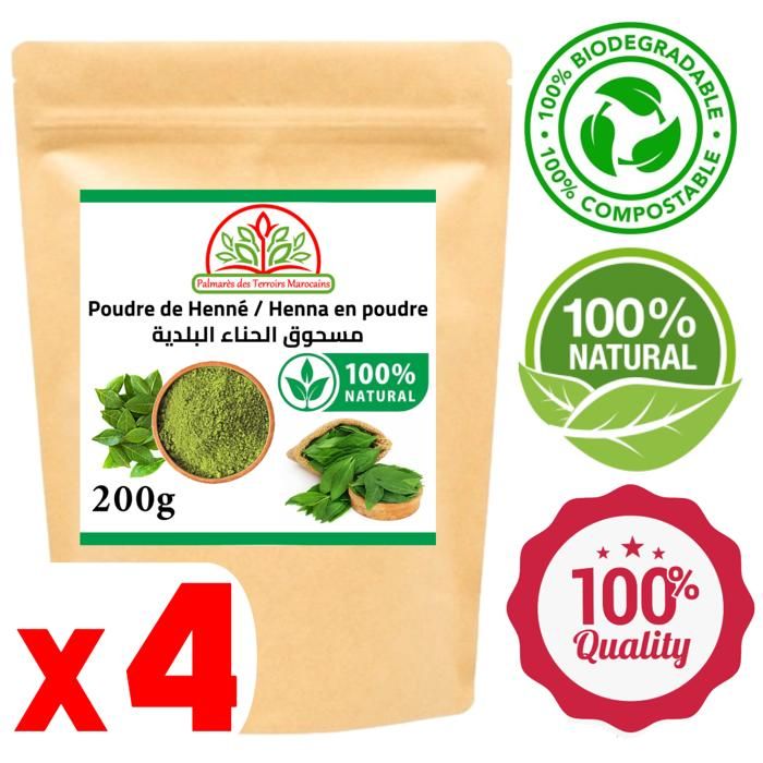 Poudre Henné 100% naturel corps et cheveux 800g