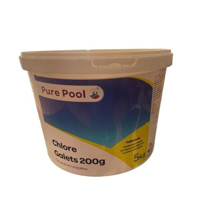 Pure Pool Chlore en galets 5 kg, chlore en pastilles 90°