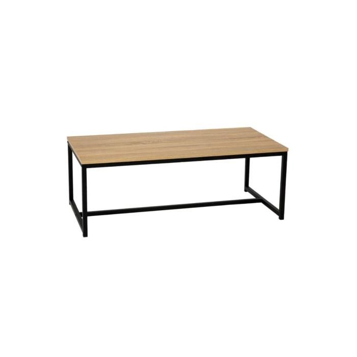 Table - Industriel - Rectangulaire - Bois et Métal - 100x50x36cm - Intérieur