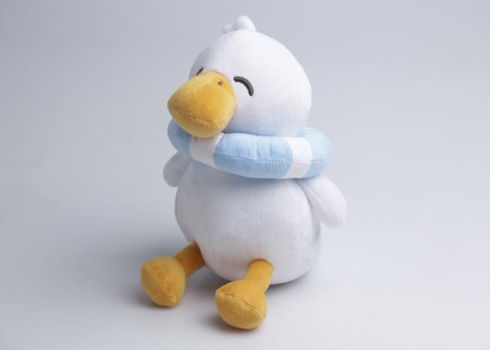 Peluche - GENERIC - Canard Blanc - 25 cm - Avec Bouée - Pour Enfants à Partir de 4 Ans