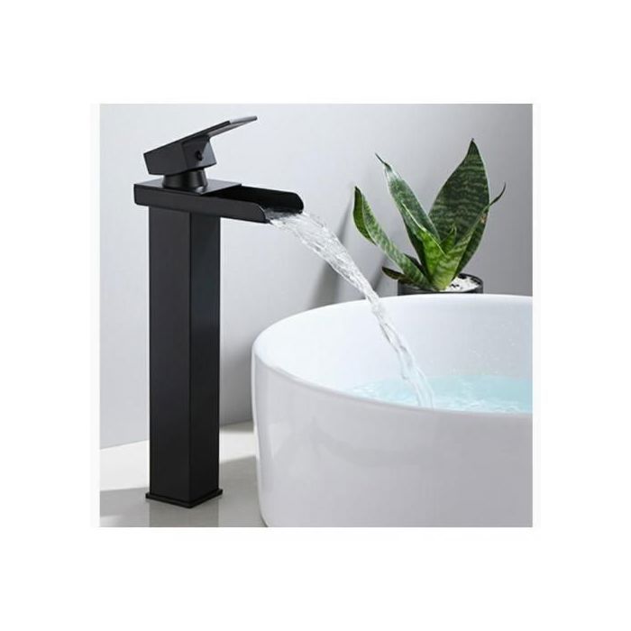 Mitigeur lavabo long, robinet cascade vasque a poser noir ;mitigeur vasque;robinet lavabo