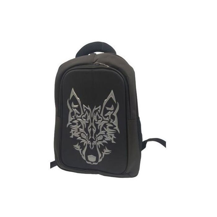Sac à dos scolaire en tissu mesh 3D, design imprimé et fermetures fonctionnelles.