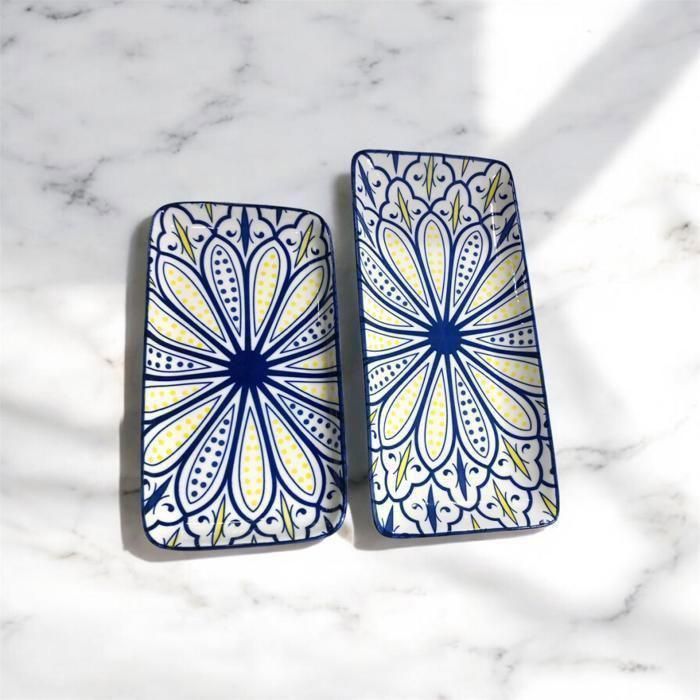 Plats rectangulaires - AYA HOME - 25 x 12 cm - Céramique - Lot de 2 - Élégants et durables