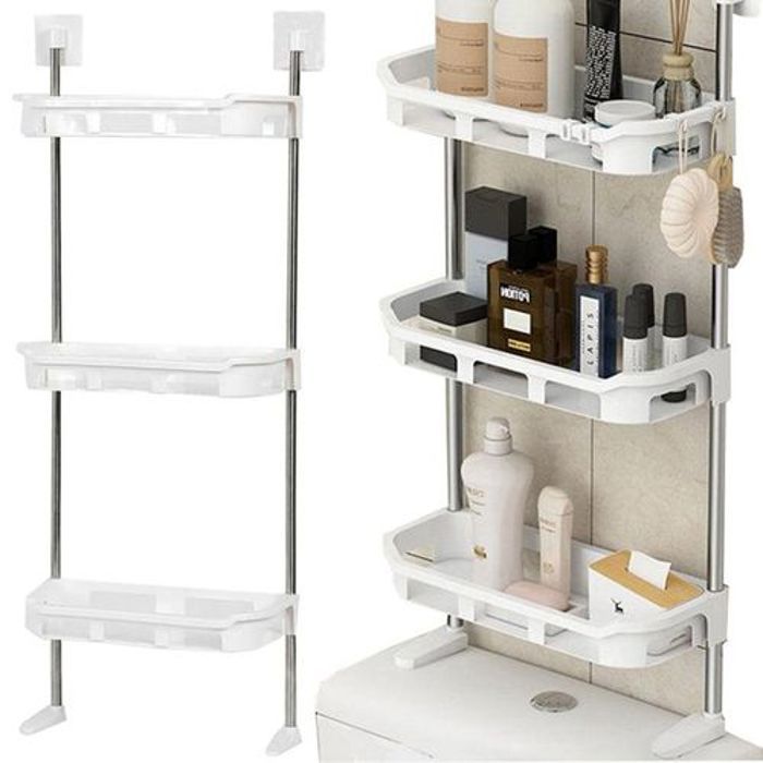 Étagère de rangement  3 Niveaux pour salle de bain au-dessus des toilettes