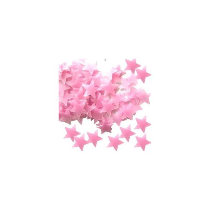 Autocollant Mural Motif Étoile en 3D - Rose