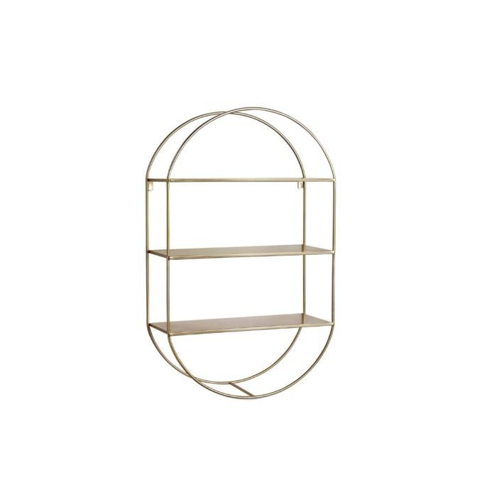 Étagère murale - Non spécifié - Ovale - Métal doré - 3 niveaux - Design contemporain