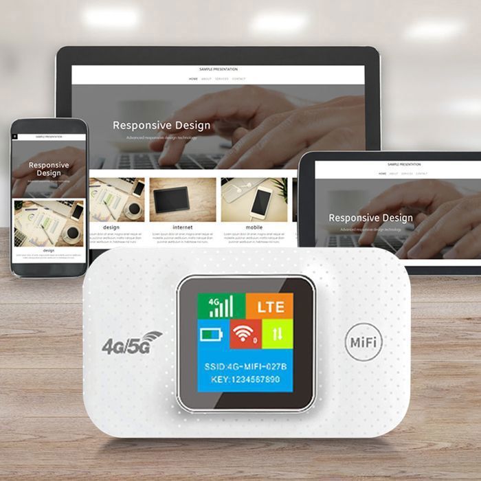Modem routeur Mobile 5G / 4G LTE CAT6 WiFi 150 Mbps avec carte SIM et écran 14h d'autonomie