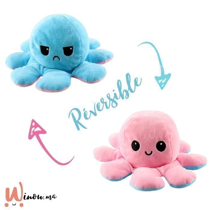 Peluche - Non spécifié - Pieuvre Réversible - 60cm - Rose - Mixte