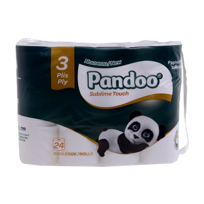24 rouleaux de papier toilette 3 plis - PANDOO