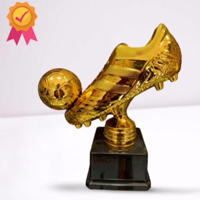 Trophée de football - Soulier d’or - Réplique 1/1 - Finition dorée - Résine et fer