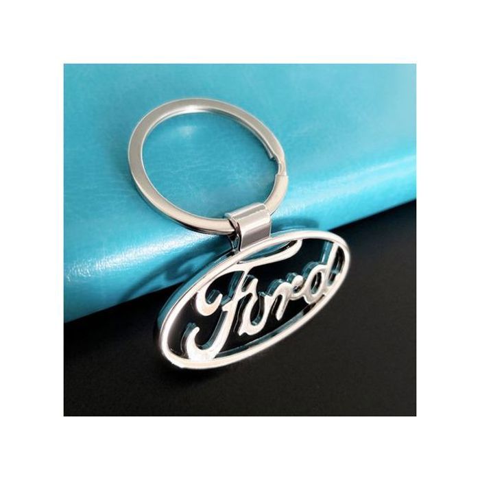 Porte-clés de voiture porte-clés avec logo chrome Ford