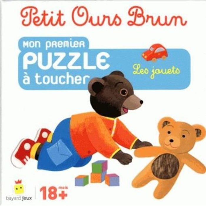 Puzzle - Petit Ours Brun - Mon premier puzzle à toucher - Pièces adaptées - Découverte tactile - 15 cm
