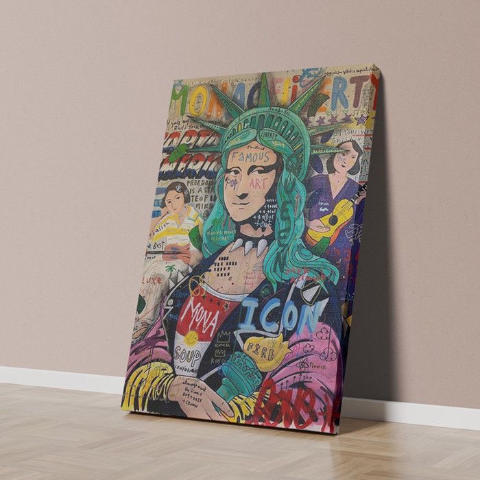 Tableau Décoratif - Pop Art - Velours - 40 x 60 cm - Multicolore - Salon