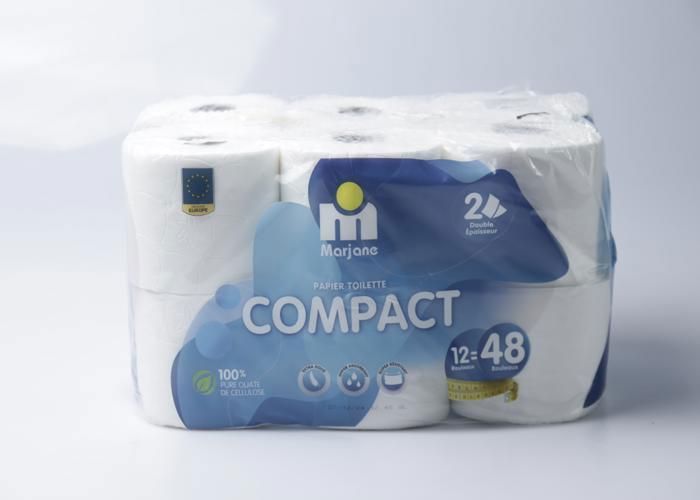 Papier hygiénique compact 2 plis - 12 unités - Marjane