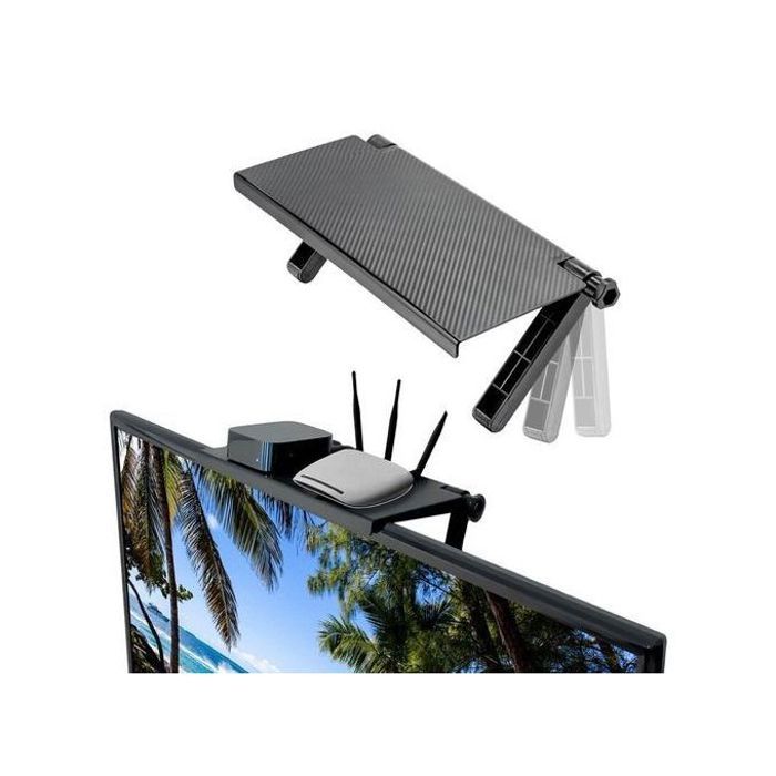 Étagère Supérieure pour Écran TV ou Ordinateur : Support Bureau et Design Antidérapant