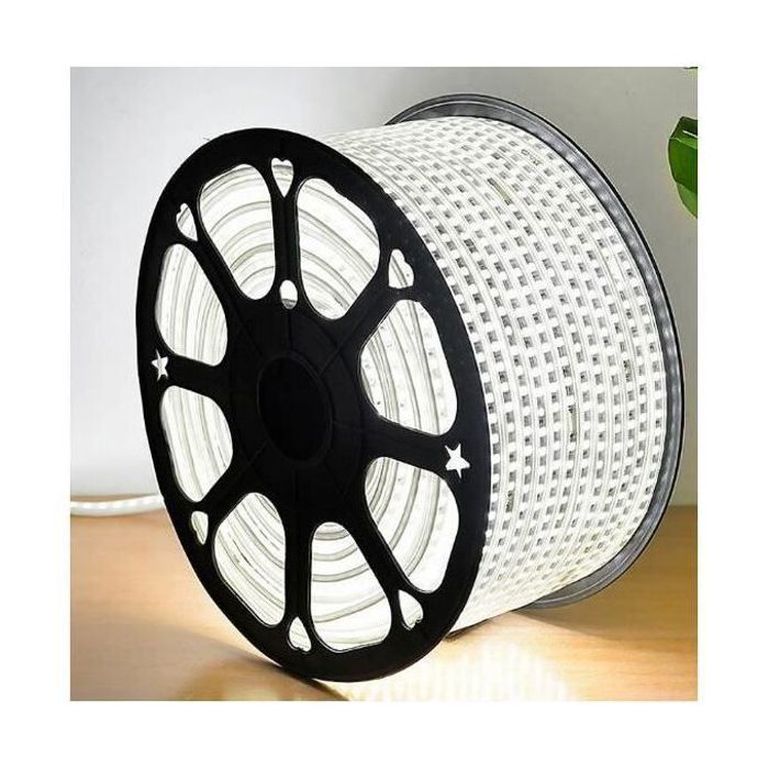 Gold Led Strip 100m LED bande double, Blanc, Flexible, Étanche + 10 Connecteurs Offertes