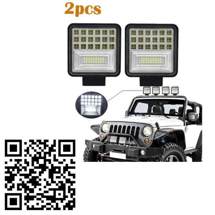 Lot de 2 projecteurs LED carrés de travail pour camion tout-terrain