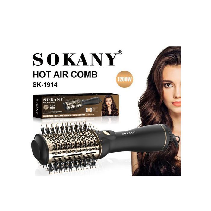 Sokany Brosse soufflante sèche-cheveux SK-904,1200W 3 EN 1 Lisseur.