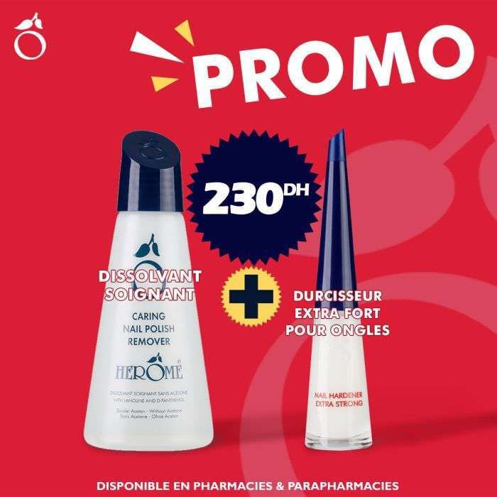 Pack Herome Dissolvant soignant + Durcisseur Extart Fort pour ongles
