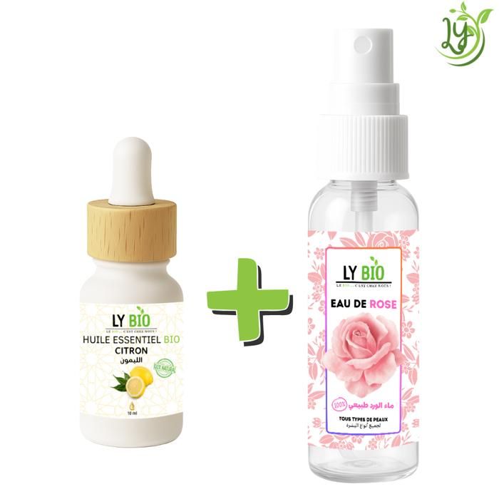 LYBIO PACK HUILE ESSENTIEL CITRON 10ML + EAU DE ROSE 100ML