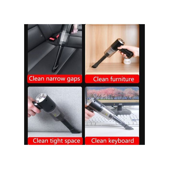 Aspirateur Vacuum 2IN1 Avec Lumière LED Mini Portable Sans Fil Maison,Voiture