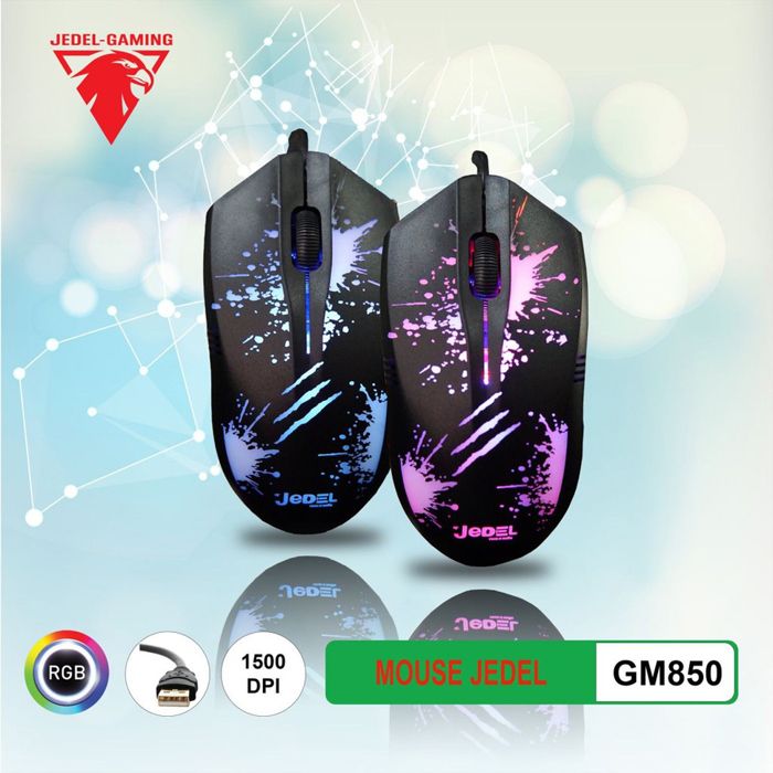 Souris Gamer Usb filaire 3 Boutons DPI 3D LED éclairage couleurs changeantes Jedel GM 850 1000dpi Pour ordinateur