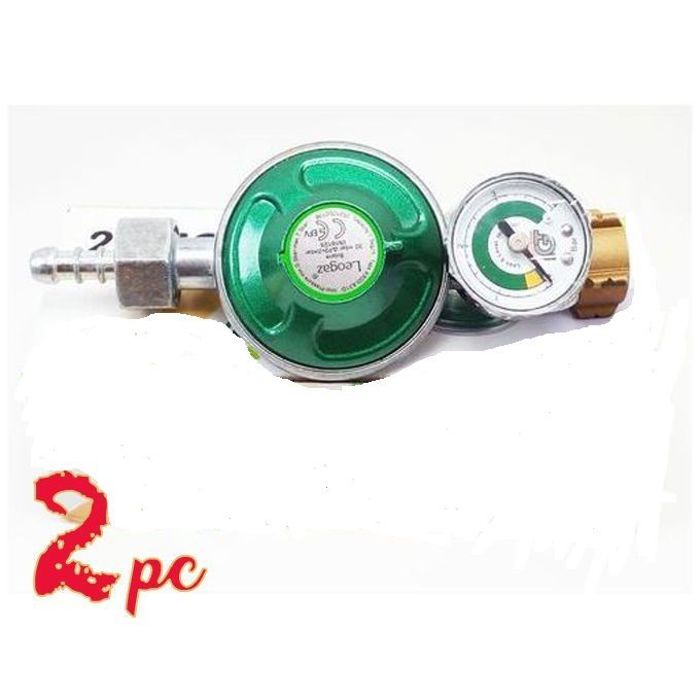 Pack de 2 Détendeurs à gaz Igt - Dispositif de sécurité avec manomètre - Pour gaz butane et propane