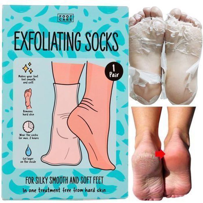 Chaussettes exfoliantes - Anti-callosités - 1 Paire - Transparentes - Taille unique - Mixte