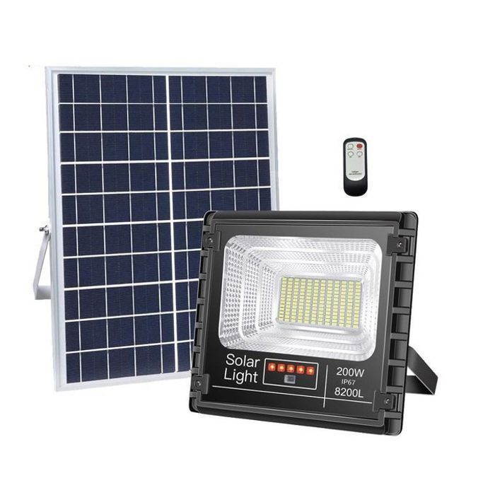 Solar Projecteur Energie Solaire 200W avec panneau solaire et télécommande