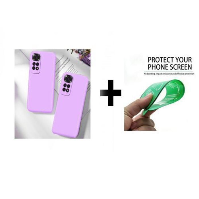Coque et Protection d'Écran - GÉNÉRIQUE - Xiaomi Poco M4 Pro - Mauve - Silicone - Résistant aux Chocs