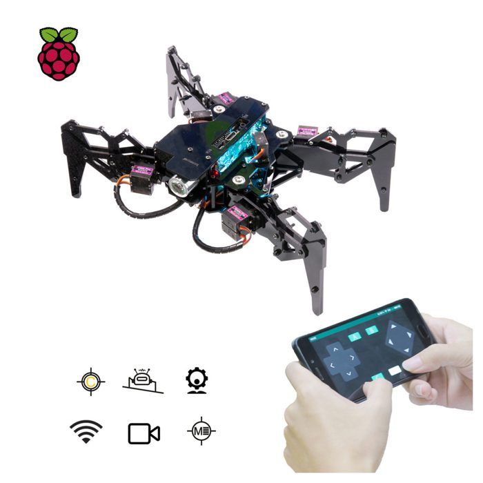 Kit Robot Araignée Bionique Quadrupède DarkPaw pour Raspberry Pi