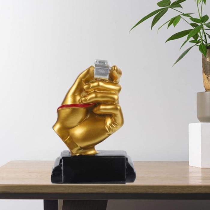 Trophée décoratif - De Sifflet - Doré - 15 cm - Matériau sûr