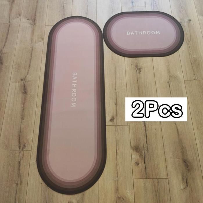 Tapis 2 Pcs En Silicone de bain antidérapant, à séchage rapide, absorbant