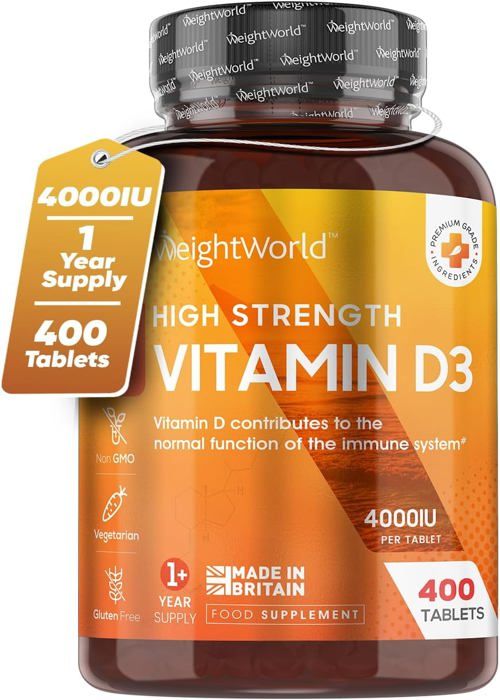 Vitamin D3 Tablets 4000 IU - For Bones & Inner Defences - 400 Tablets