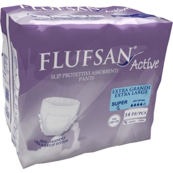 FLUFSAN Culottes absorbantes extra-large pour incontinence nuit x14 - Taille XL