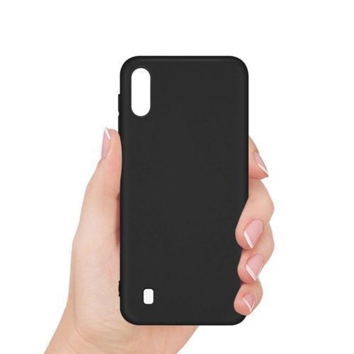 Pack - Incassable Pour Samsung A10 + Coque Silicone Noir Pour Samsung A10