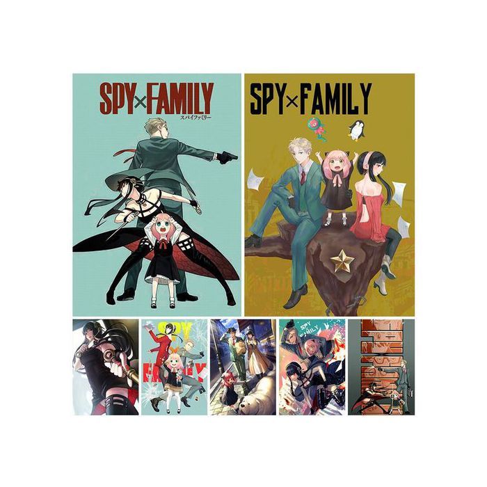 Poster A5 - Japanese Anime - Spy x Family - Décoration murale - 10 posters - Papier 350g