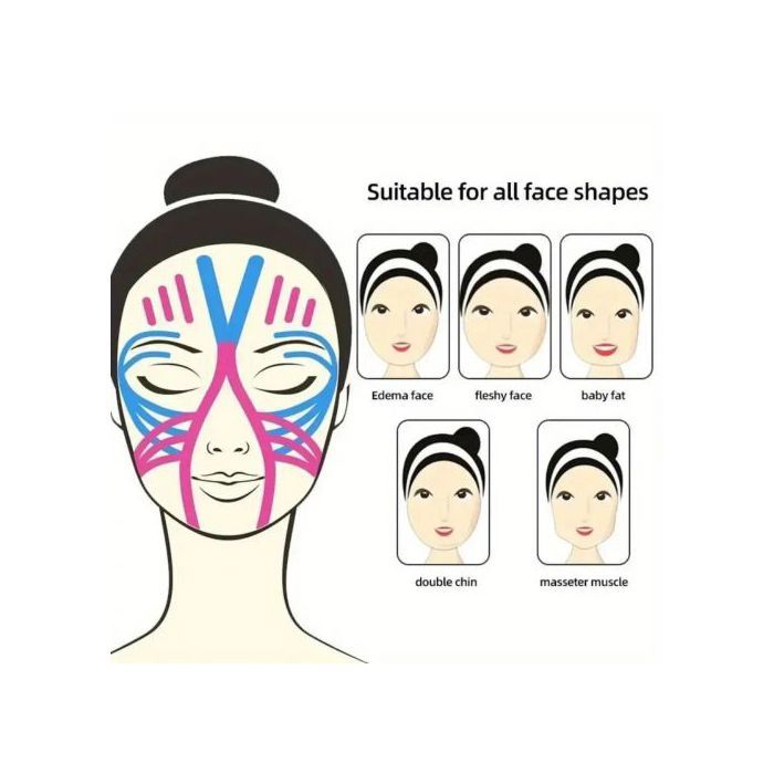 Bande musculaire naturelle, bandes adhésives respirantes et confortables pour le visage résistant à L'eau
