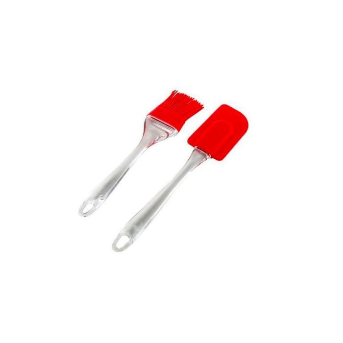 Spatule et brosse en silicone avec poignée en plastique