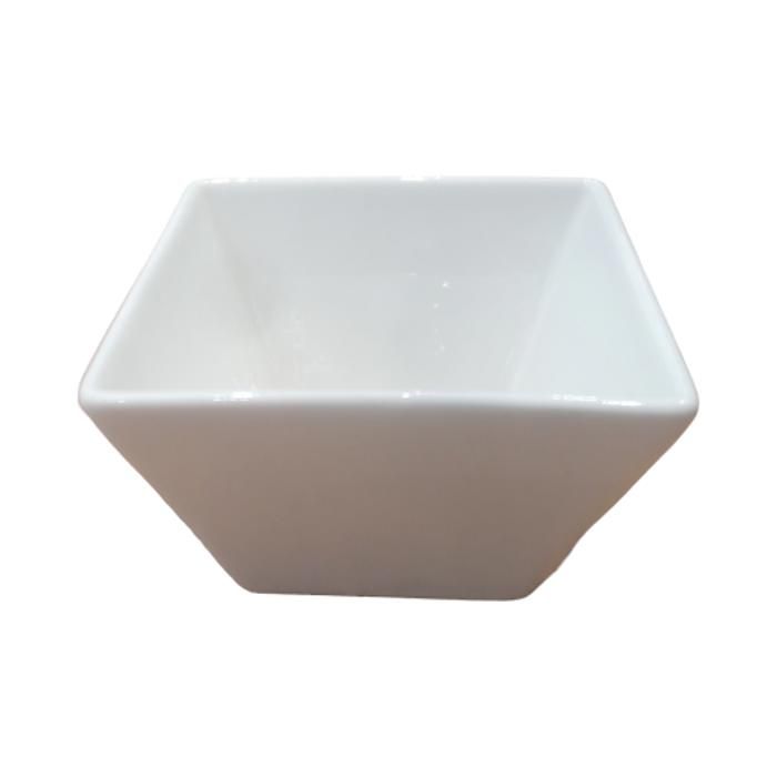 saladier carré profond blanc en porcelaine 9*9*5cm
