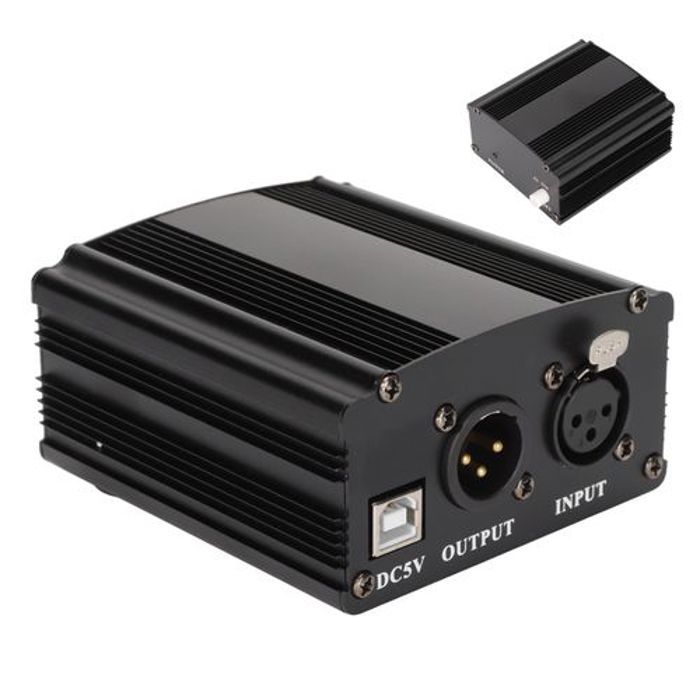 Alimentation de Fantôme 48V Professionnelle pour Microphone à Condensateur,