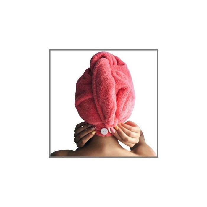 Serviette pour cheveux en microfibre douce - Rose