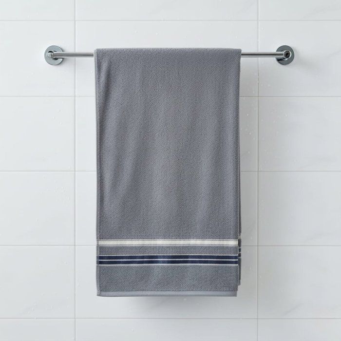 Serviette de toilette en coton uni doux et absorbant - bleu